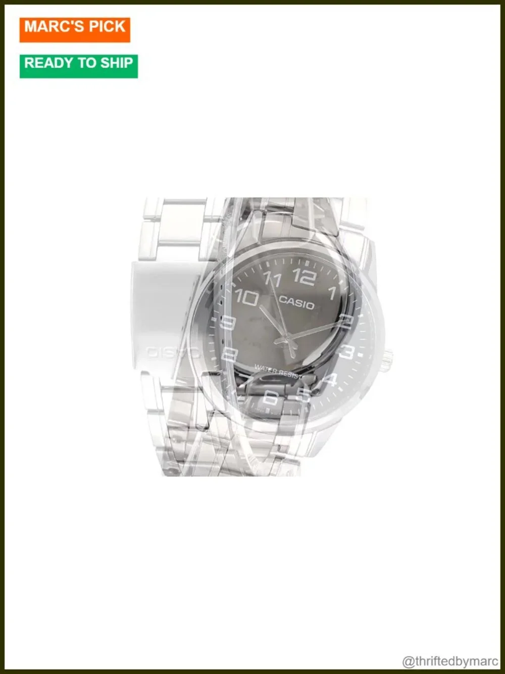 Standard Stainless Steel Easy Reader Black Dial Watch